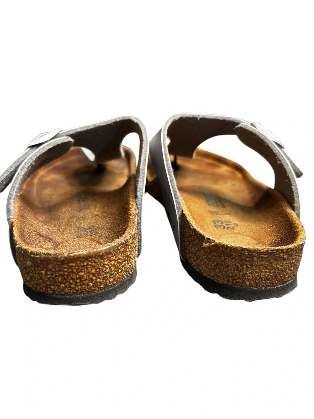 Birkenstock Kids Gizeh Silver Birko-Flor Sandal US Size 2-2.5 33 Silver Leather